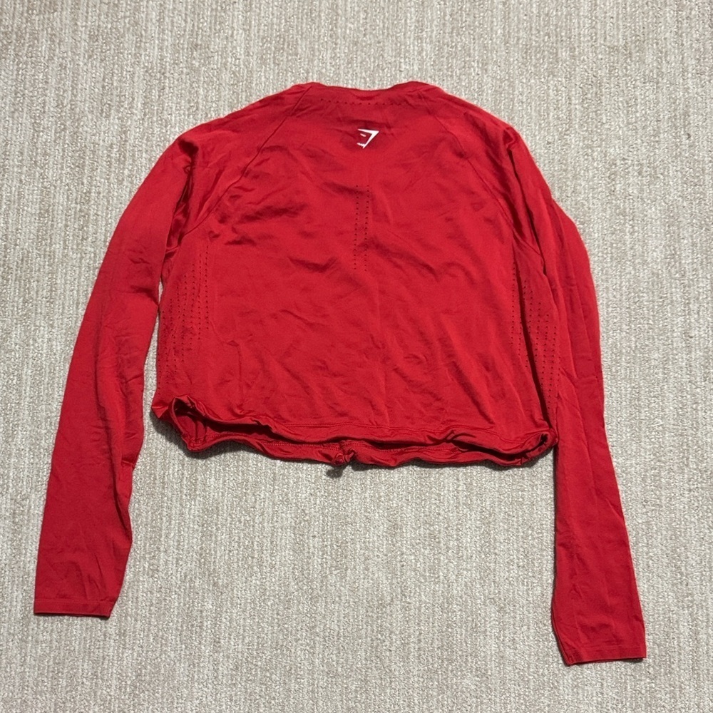 Gymshark Women’s Medium Red Sweat Talks Activewear Top Long Sleeve Shirt - Picture 10 of 11